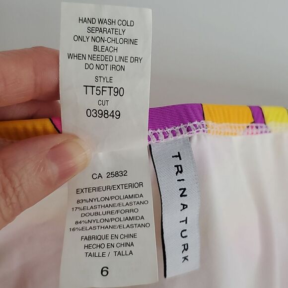 Trina Turk Fiji Feathers Bikini Bottoms Size 6 - Picture 4 of 7